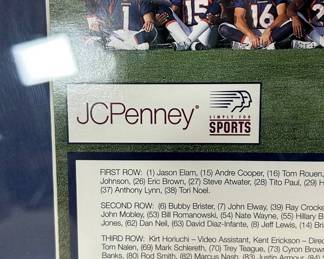 Lot #114 1998 Denver Broncos Super Bowl Team Photo Framed Print John Elway Terrell Davis