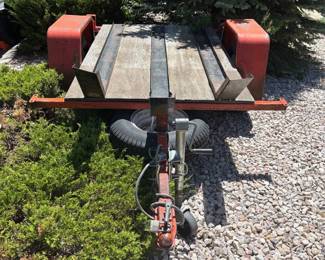 Lot #62 Single Axle Utility Trailer w/ Spare Tire Steel Frame Wood Deck Tow Behind