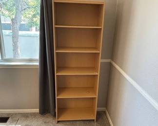 Lot #43 Tall Birch Laminate 6-Shelf Bookcase Bookshelf Storage Unit 72in Natural