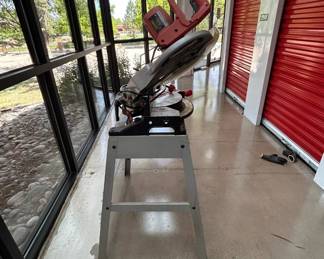 Lot #111 Tradesman Compound Miter Saw with Steel Stand Chop Saw Woodworking Tool