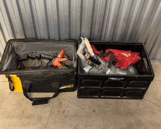 Lot #76 ToughBuilt Tool Bag + InstaCrate Folding Crate Lot Wrenches Screwdrivers Level