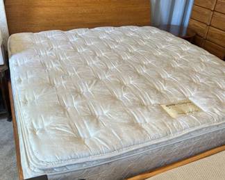 Lot #16 Simmons Beautyrest World Class Serenity Pillow Top King Mattress Oak Bed Frame