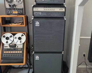 Lot #41 Vintage Ampeg V-2 V-4 Tube Amp Full Stack 2 Heads 2x4x12 Cabs