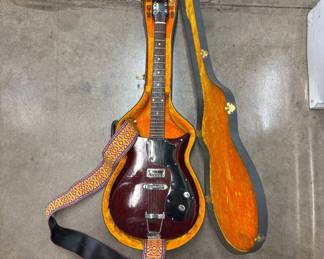 Lot #40 Vintage Gretsch Electric Guitar Mahogany Red Single Pickup Possibly 1960s w Case
