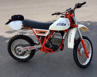 Lot #49 1982 KTM 495 White Lightning Pro Lever Open Class 2-Stroke Enduro Motorcycle