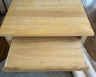 Lot #12 Mission Style Natural Maple Wood Computer Desk Keyboard Tray Slide Out