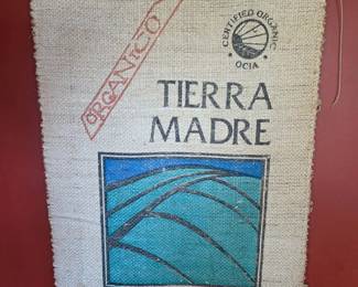 216 AuthenticBurlapCoffeeSackRepurposedAsRusticWallDecor