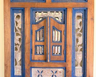 22 BalineseHandCarvedTeakWoodShutterWallMirror