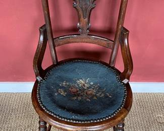 35 AntiqueVictorianSideDeskChair