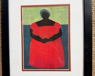135 WomanInRedDressFramedArt