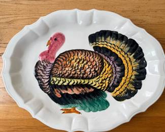 146 VintageItalianCeramicExtraLargeTurkeyPlatter