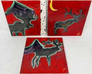 239 3CourtingatMidnightATileTriptychbyNedraMattelucci