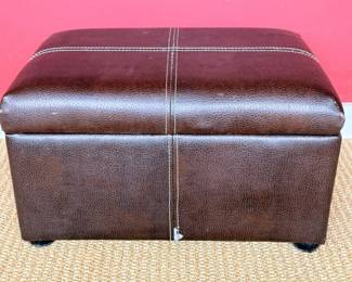 13 CompactFauxPebbleLeatherStorageOttoman