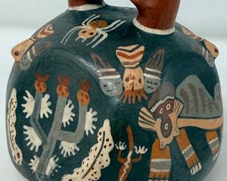 106 NazcaDoubleSpoutandBridgeCeremonialVessel