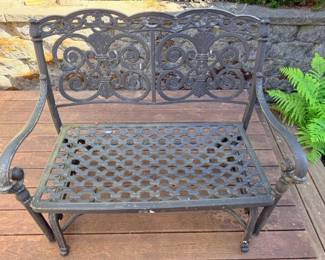 152 CastAluminumRockingGardenBench