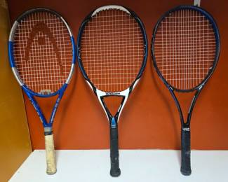 43 3TennisRacketsHeadWilsonPrinceInARacketBag