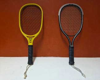 54 PairOfVintageRacquetballSpitfireLeachRackets