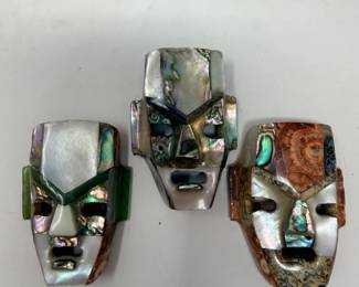 223 VintageMexicanMiniFolkArtMosaicMasks