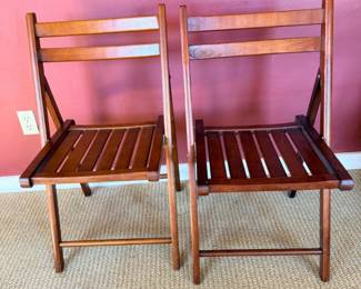 19 2TeakWinsomeWoodFoldingChairs
