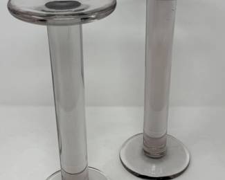 144 MCMHandBlownSolidClearGlassPedestalColumns
