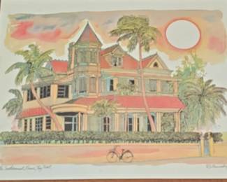 The Southernmost House, Key West Watercolor Print by R.E. Kennedy