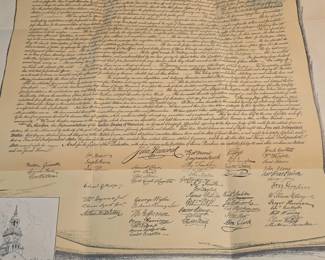 The Declaration of Independence Reproduction by Marquette Cement Manufacturing Company