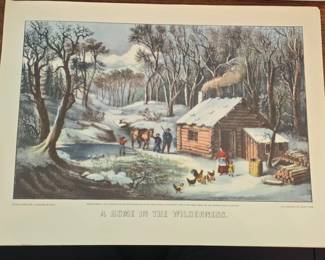 A Home in the Wilderness Lithograph by Currier  Ives