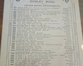 Dudley Bucks Second Series of Arrangements for Church Music