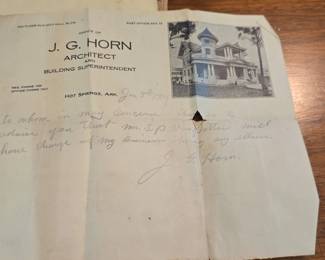 J. G. Horn Architect Letterhead with Illustration