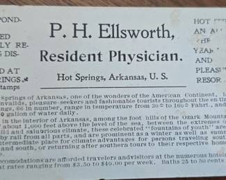 P. H. Ellsworth, M.D. Resident Physician Business Card