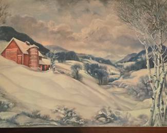 Winter Landscape with House Painting