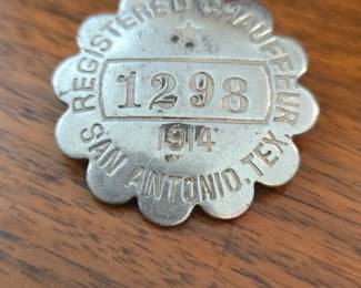 San Antonio Registered Chauffeur Badge  Number