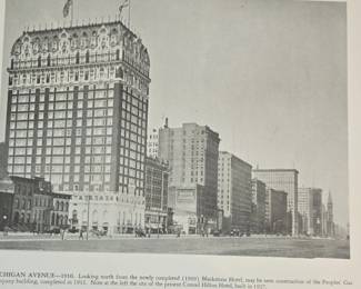 Michigan Avenue  Blackstone Hotel Print  Chicago Historical Society