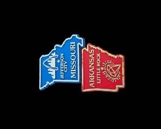 Missouri and Arkansas State Shape Magnets