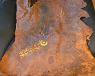 Native American Painted Hide Fragment
