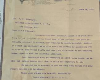 Grand Army of the Republic Appointment Letter and Envelope second image