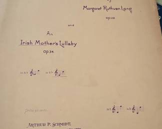 An Irish Love Song or An Irish Mothers Lullaby Sheet Music by Margaret Ruthven Lang 