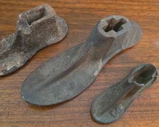 Set of Three Cast Iron Cobblers Shoe Forms or Lasts