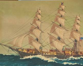 Ship Sloop Wasp Maritime Art Print by John OHara Cosgrave II