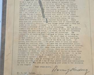 Letter from President Warren G. Harding to D. John Markey