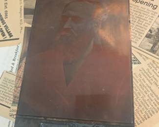 Victorian Era Portrait Engraving Plate of a Gentleman