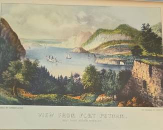 View from Fort Putnam, West Point, Hudson River, N.Y. Lithograph by Currier  Ives