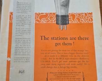 RCA Radiotron UXA Vacuum Tube Advertisement