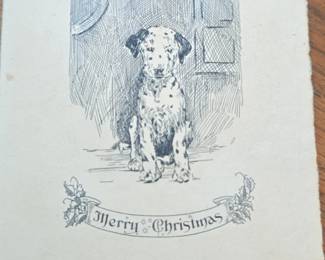 Victorian Christmas Card with Dalmatian