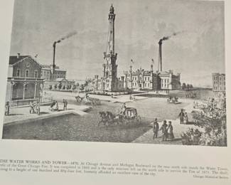 The Water Works and Tower  Lithograph
