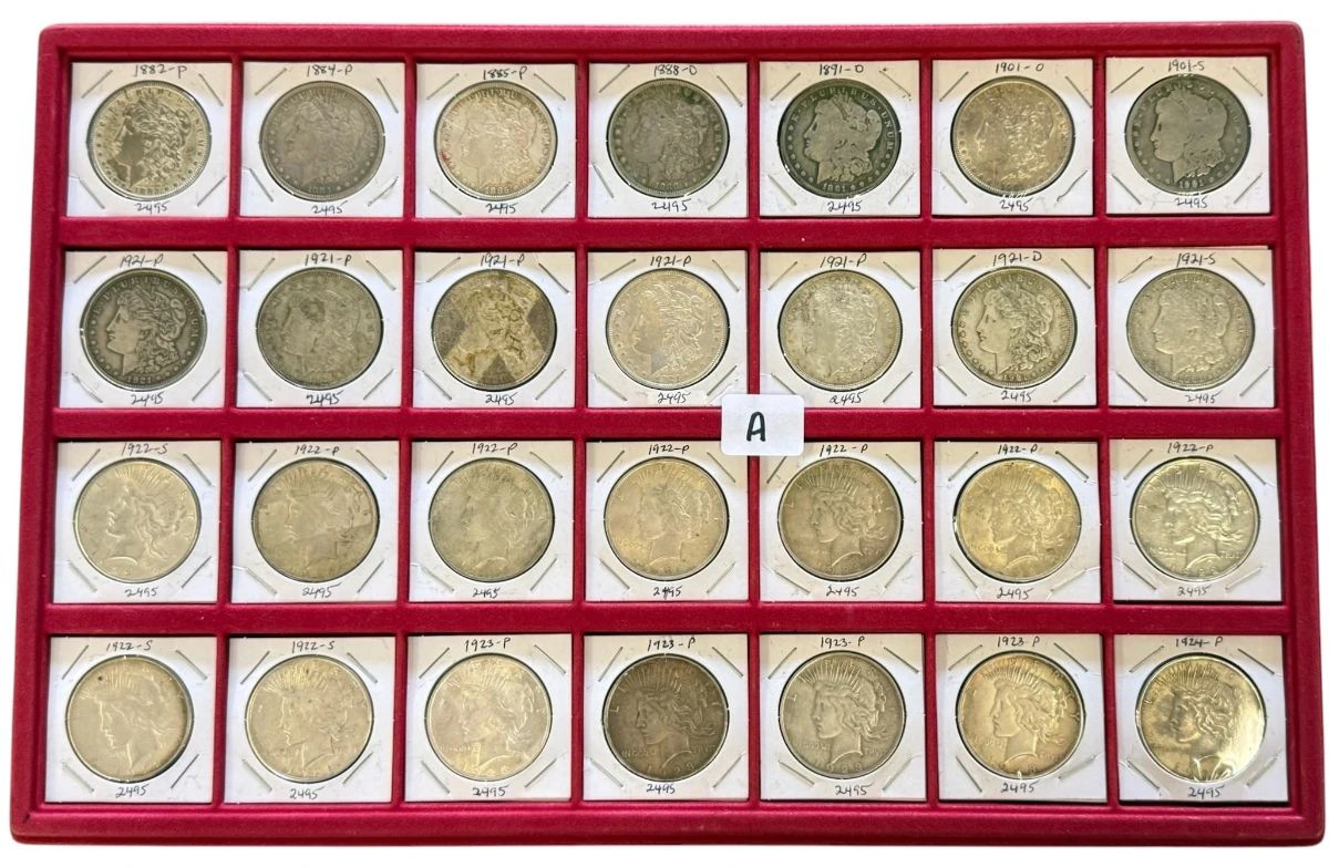 Morgan and Peace Silver Dollars