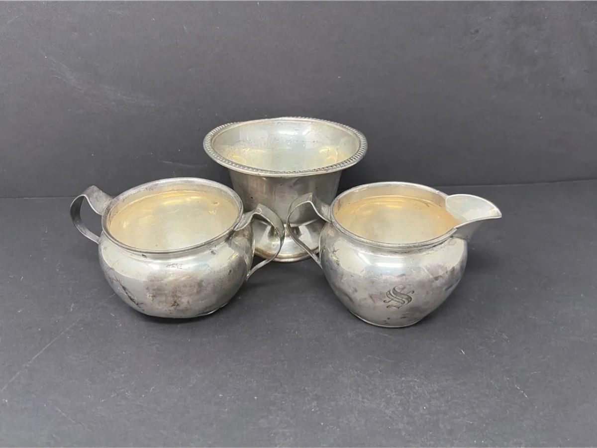 S1095TN Sterling Silver Creamer and bowls