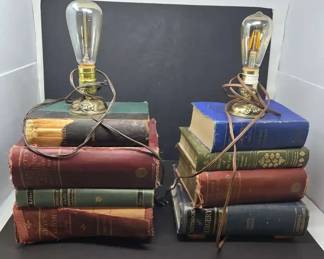 S1719AB Pair Of Vintage Book Lamps