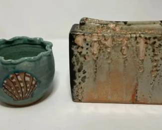 S3269KM Two Handmade Pottery Pieces