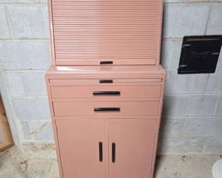 S1720AB Vintage Metal RollTop Storage Cabinet